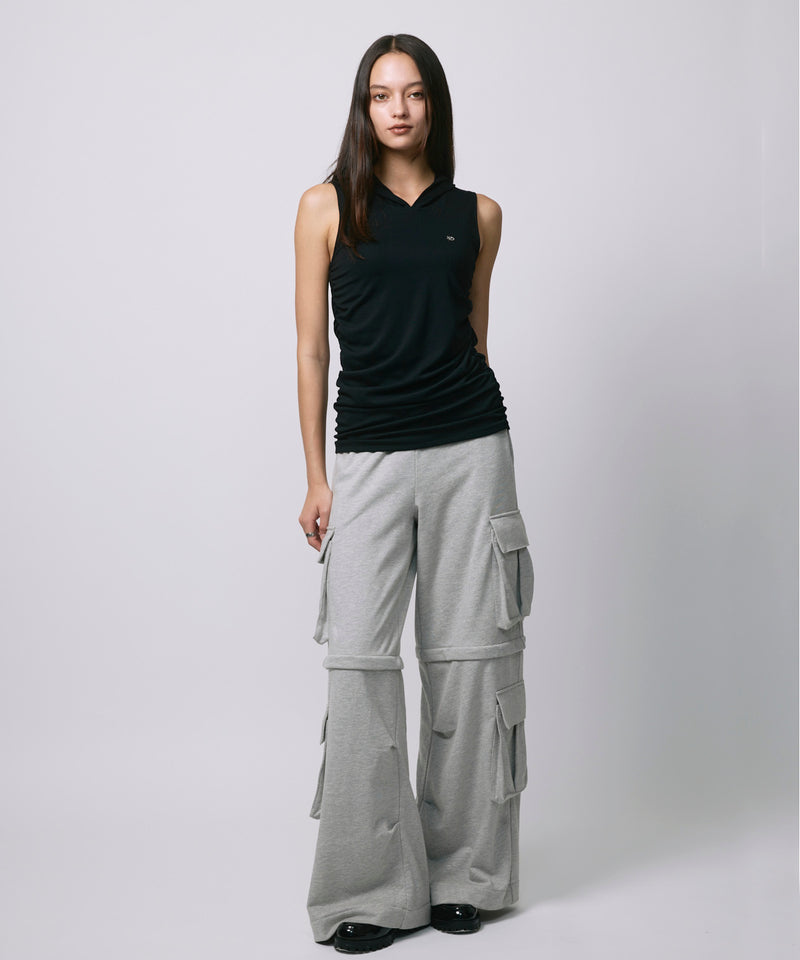 ZIP SWEAT CARGO PANTS / GRAY