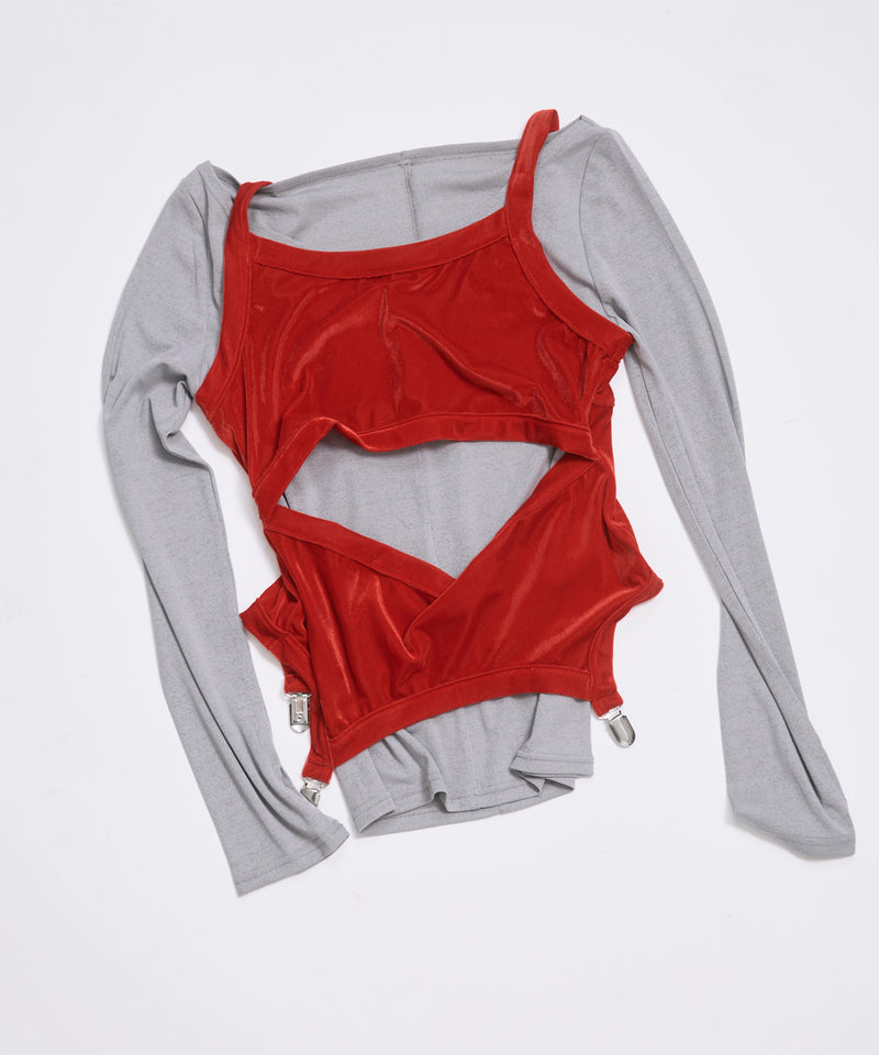 LAYRED TANK SELEEVE / RED