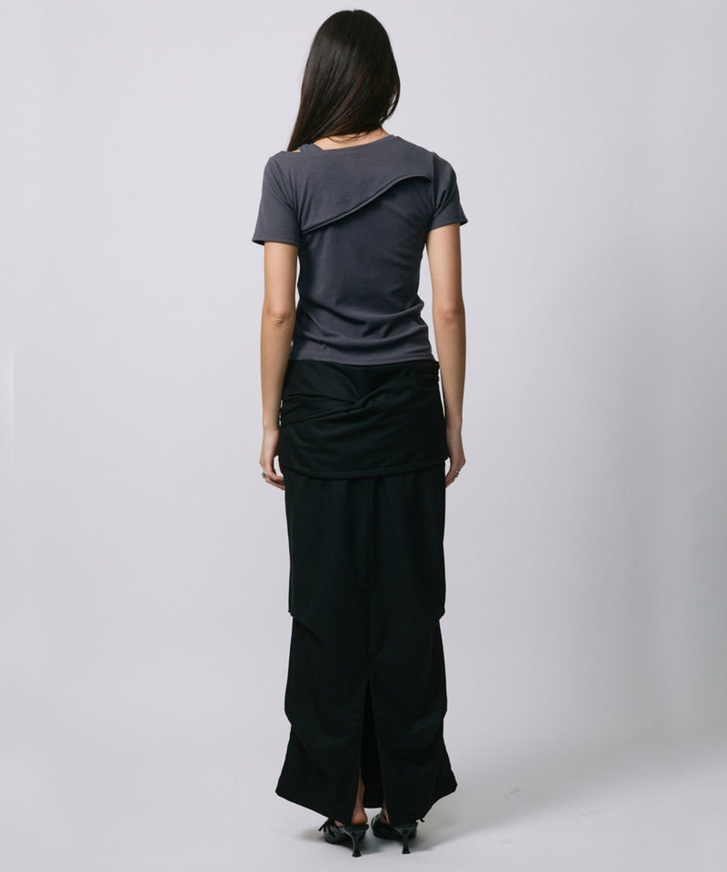 DESIGN OPEN TEE / CHARCOAL GRAY