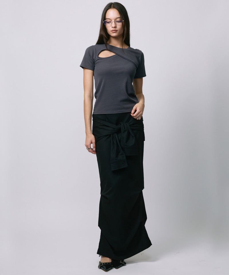 DESIGN OPEN TEE / CHARCOAL GRAY