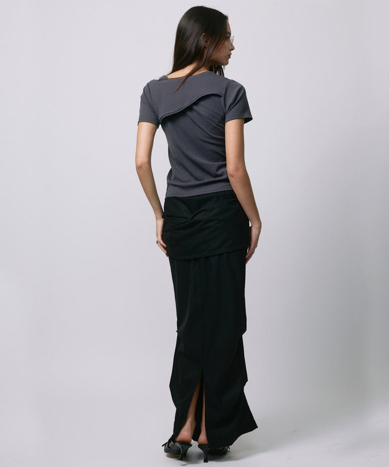 DESIGN OPEN TEE / CHARCOAL GRAY