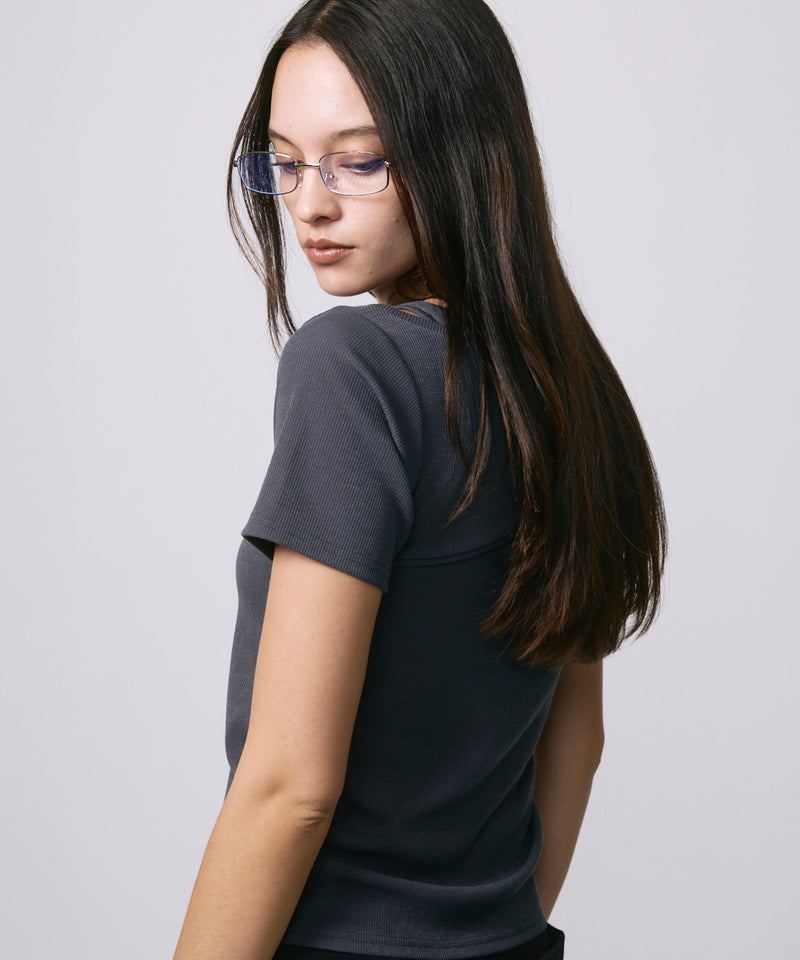 DESIGN OPEN TEE / CHARCOAL GRAY