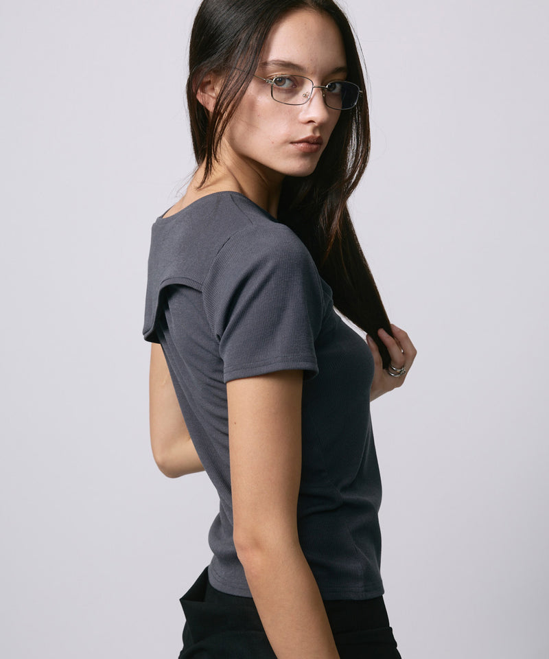 DESIGN OPEN TEE / CHARCOAL GRAY