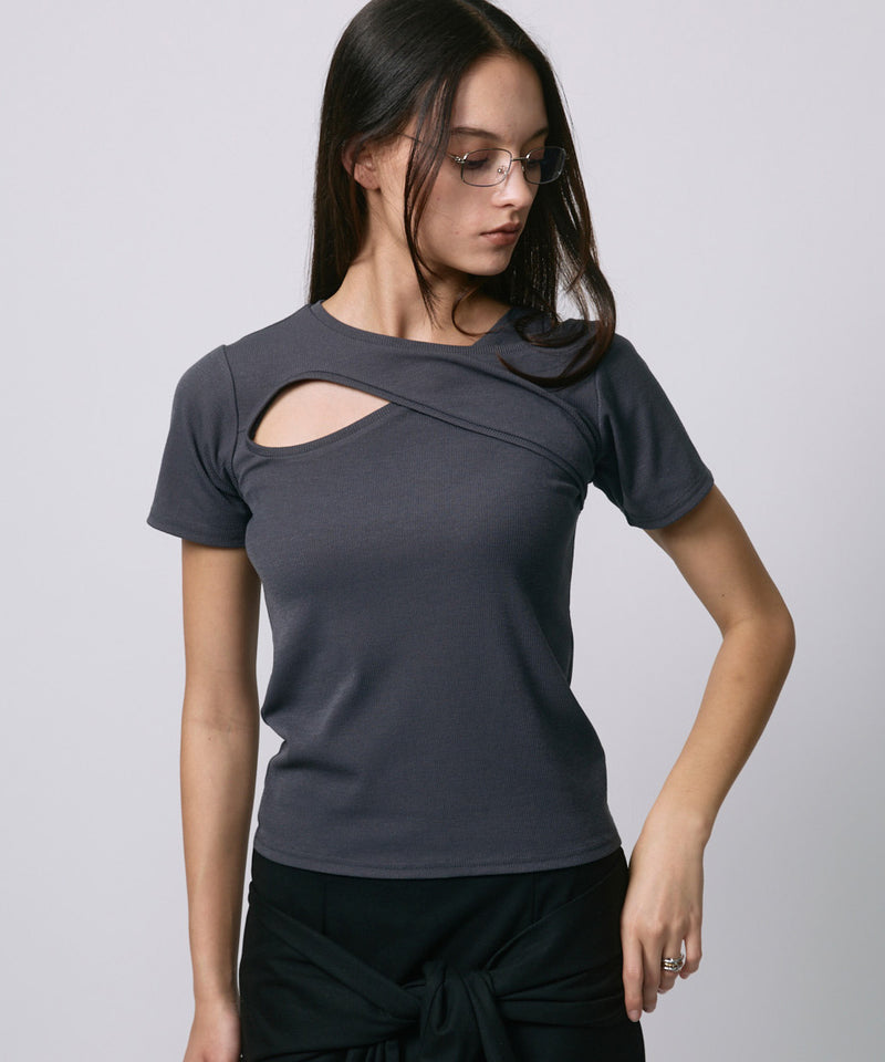 DESIGN OPEN TEE / CHARCOAL GRAY