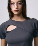 DESIGN OPEN TEE / CHARCOAL GRAY