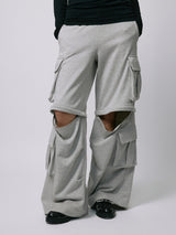 ZIP SWEAT CARGO PANTS / GRAY