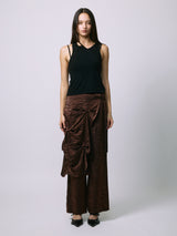 LAYERED SLACKS / BROWN