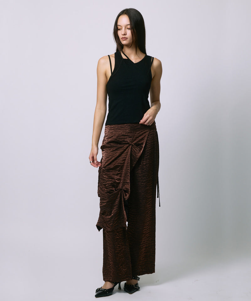 LAYERED SLACKS / BROWN