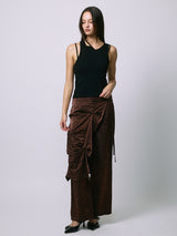 LAYERED SLACKS / BROWN