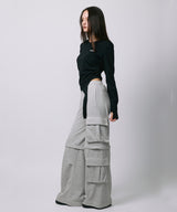 ZIP SWEAT CARGO PANTS / GRAY