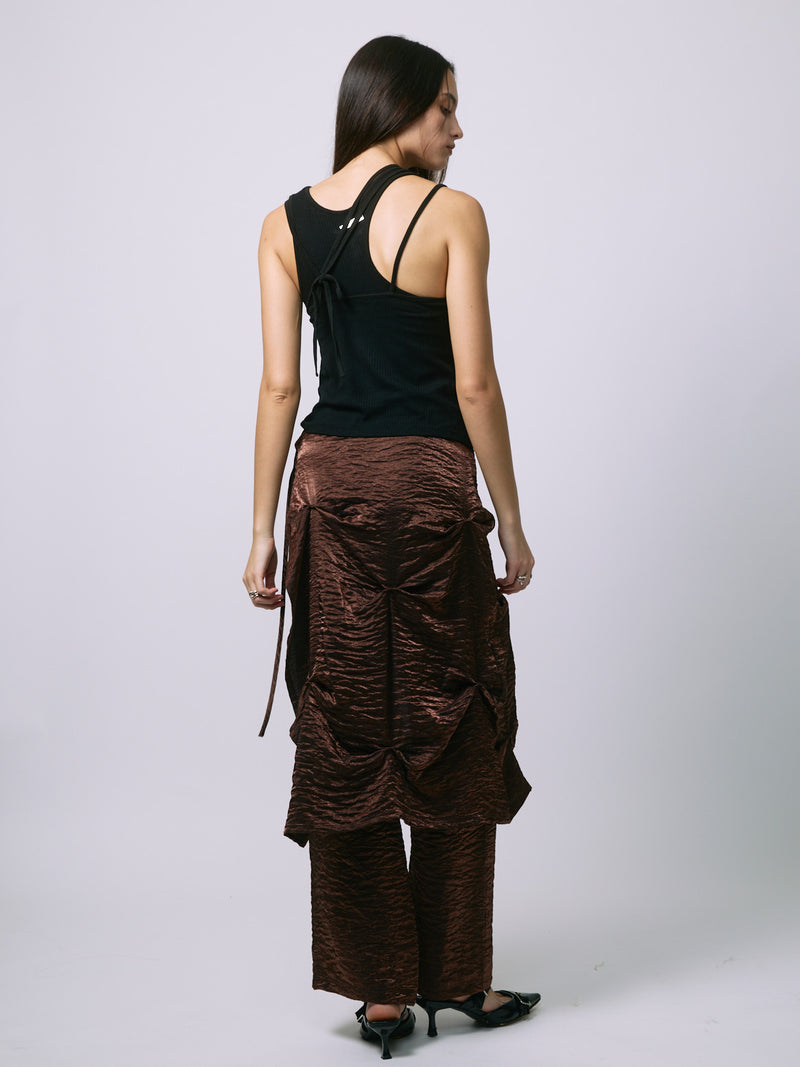 LAYERED SLACKS / BROWN