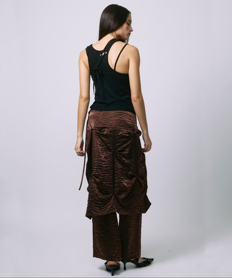 LAYERED SLACKS / BROWN