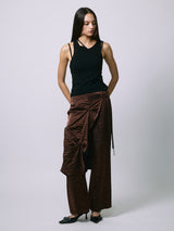 LAYERED SLACKS / BROWN