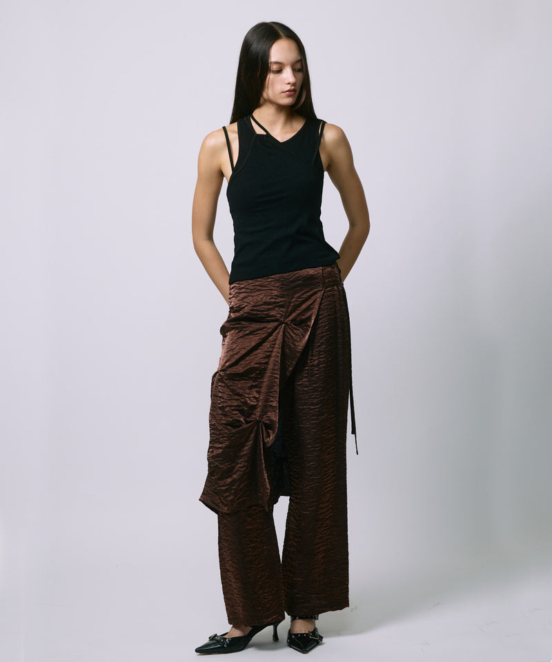 LAYERED SLACKS / BROWN