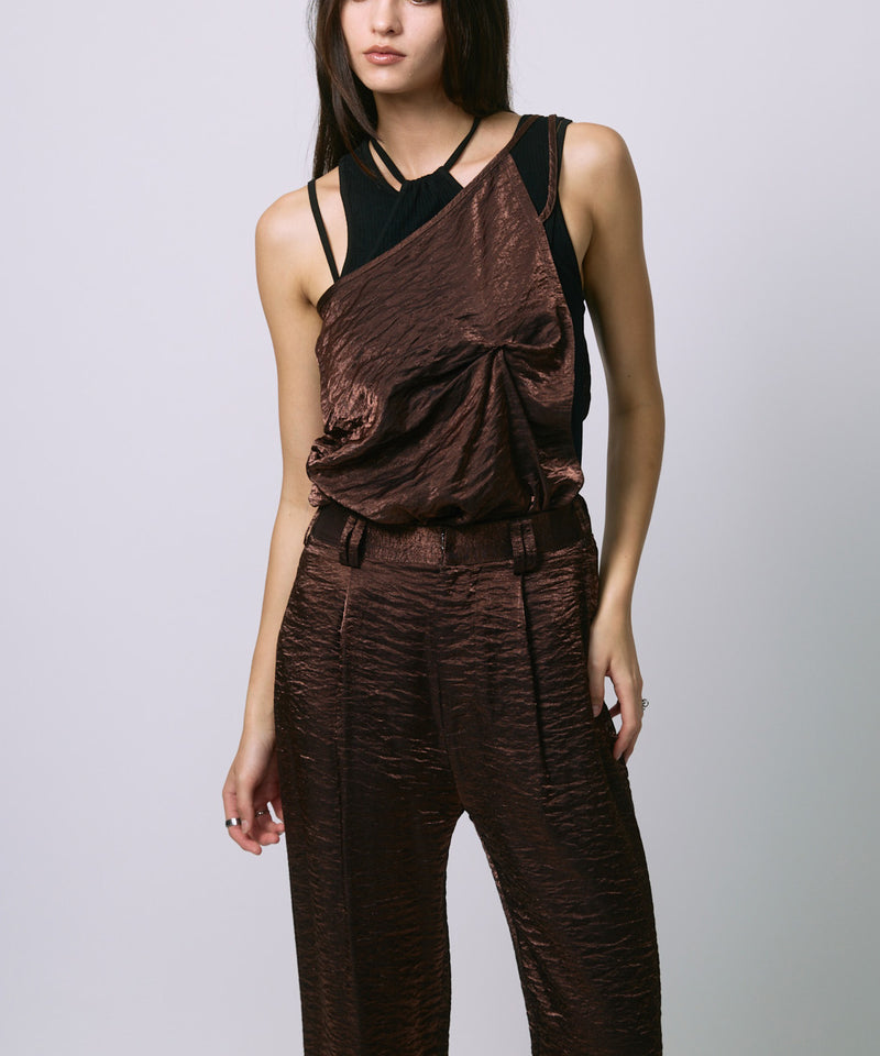 LAYERED SLACKS / BROWN