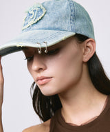 led.logo pierce cap / INDIGO
