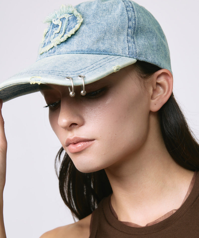 led.logo pierce cap / INDIGO
