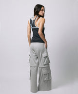 ZIP SWEAT CARGO PANTS / GRAY
