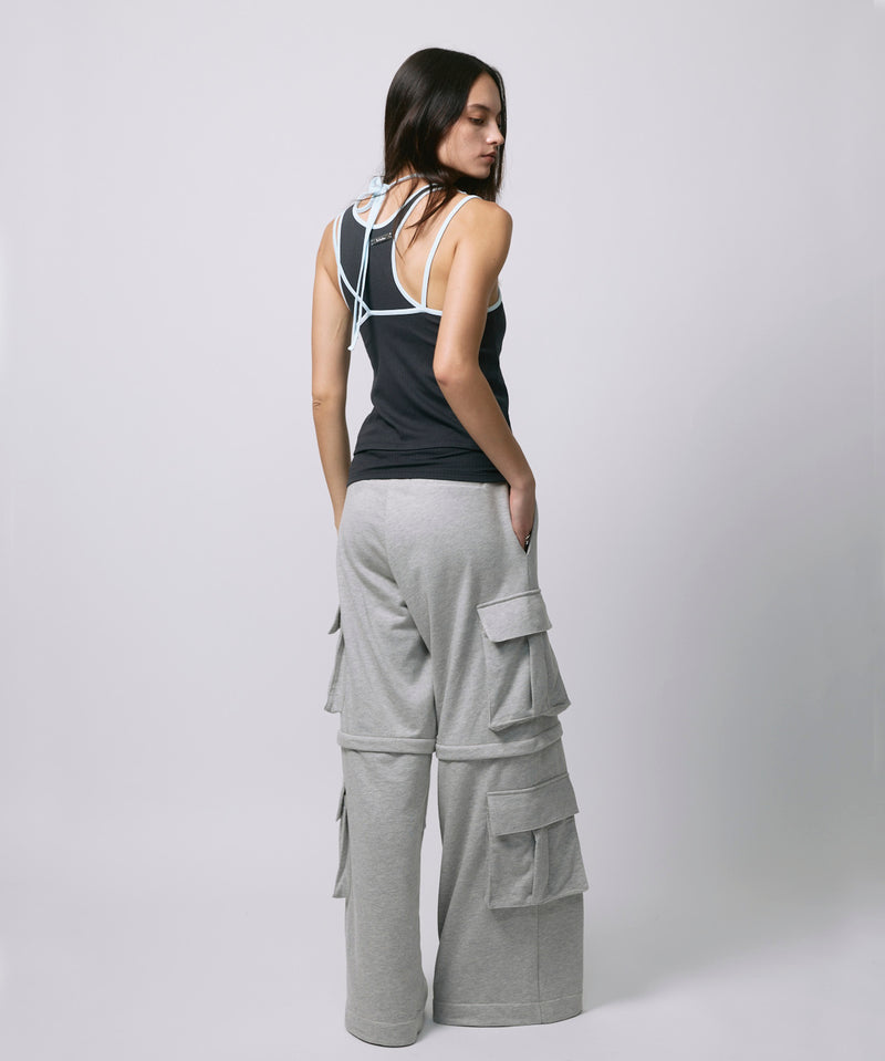 ZIP SWEAT CARGO PANTS / GRAY