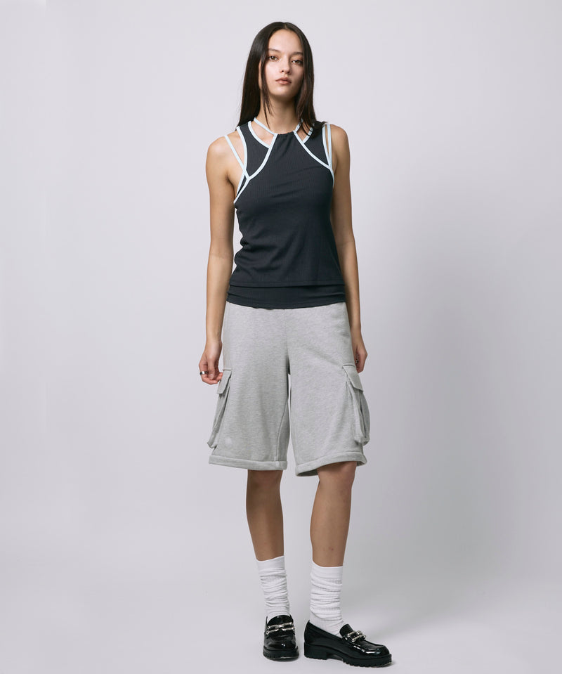 ZIP SWEAT CARGO PANTS / GRAY
