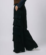 ZIP SWEAT CARGO PANTS / BLACK