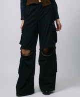 ZIP SWEAT CARGO PANTS / BLACK