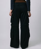 ZIP SWEAT CARGO PANTS / BLACK