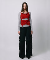 LAYRED TANK SELEEVE / RED