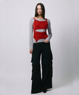 ZIP SWEAT CARGO PANTS / BLACK