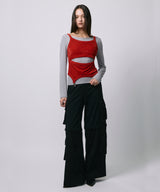 LAYRED TANK SELEEVE / RED