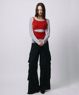 LAYRED TANK SELEEVE / RED