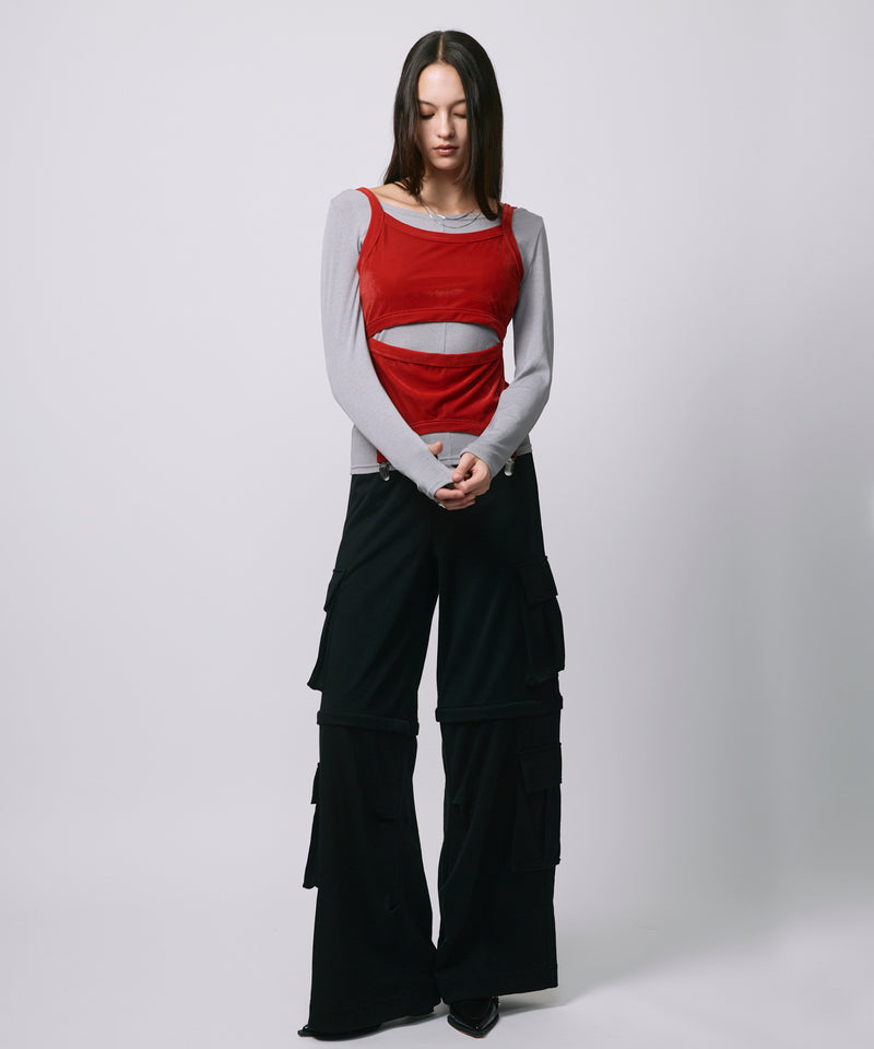 LAYRED TANK SELEEVE / RED