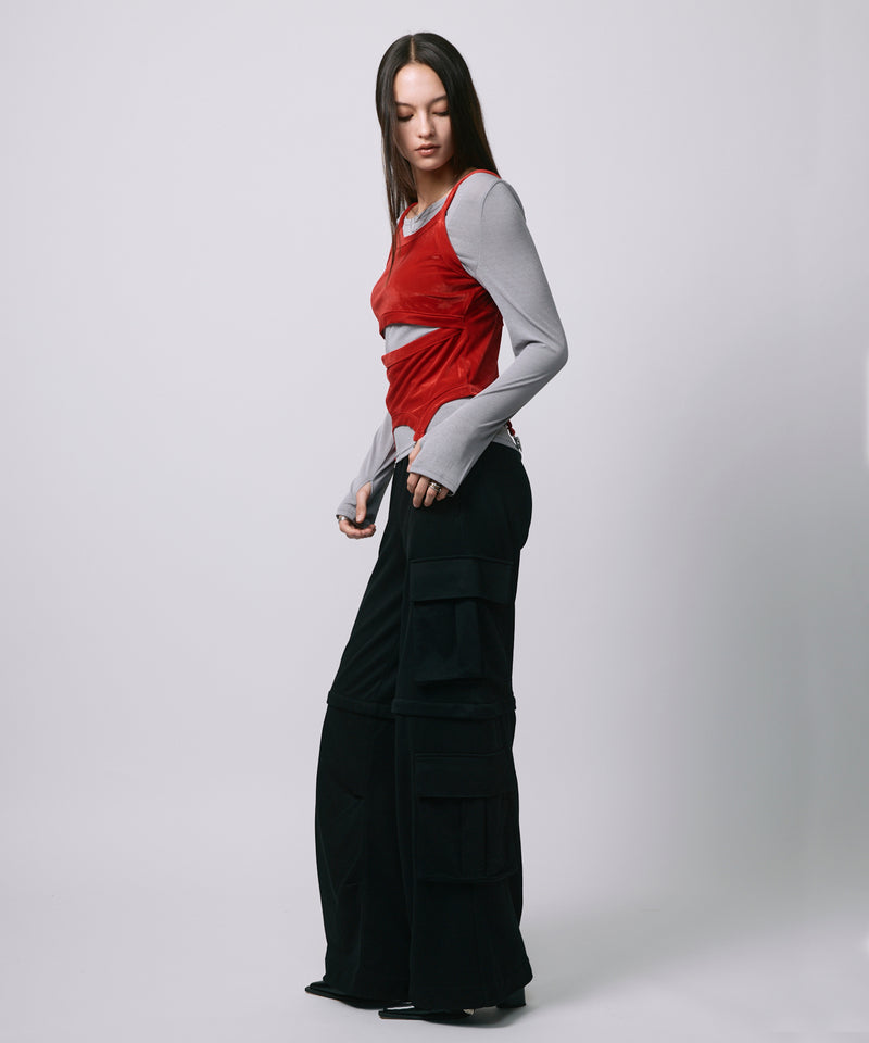 LAYRED TANK SELEEVE / RED