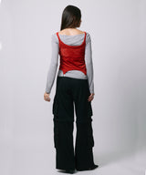 LAYRED TANK SELEEVE / RED
