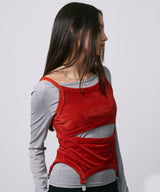 LAYRED TANK SELEEVE / RED