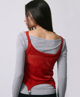 LAYRED TANK SELEEVE / RED