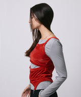 LAYRED TANK SELEEVE / RED