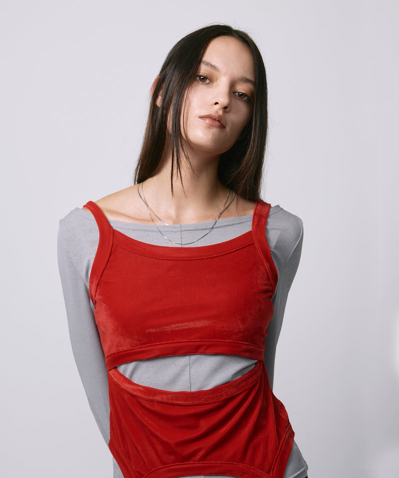 LAYRED TANK SELEEVE / RED