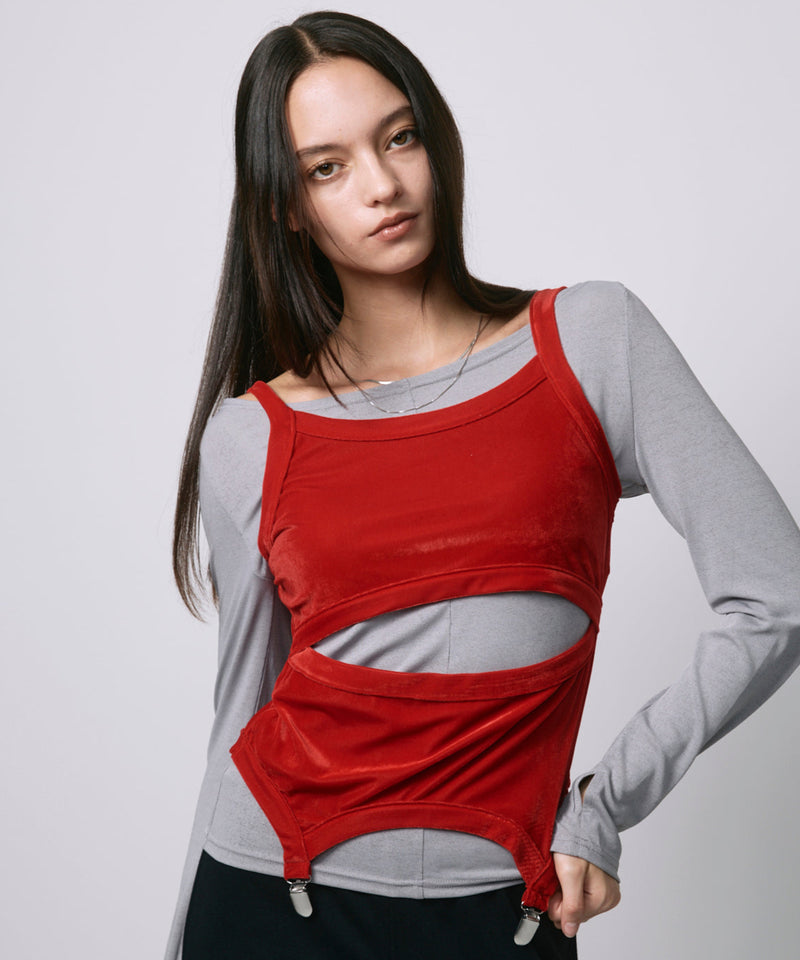 LAYRED TANK SELEEVE / BLACK