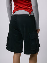 ZIP SWEAT CARGO PANTS / BLACK