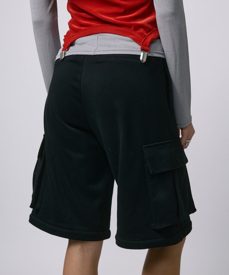 ZIP SWEAT CARGO PANTS / BLACK