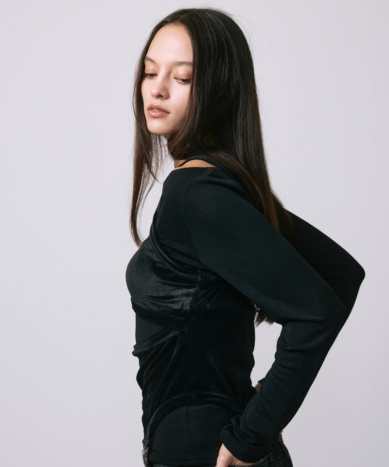LAYRED TANK SELEEVE / BLACK