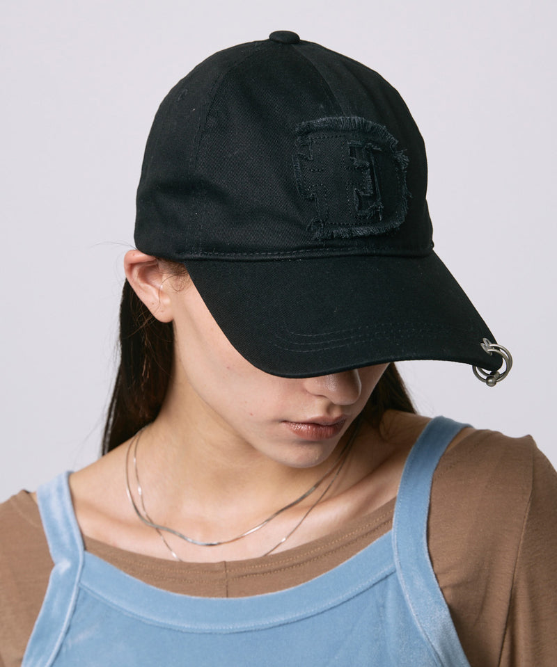 led.logo pierce cap / BLACK