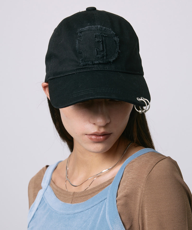 led.logo pierce cap / BLACK
