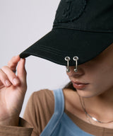 led.logo pierce cap / BLACK