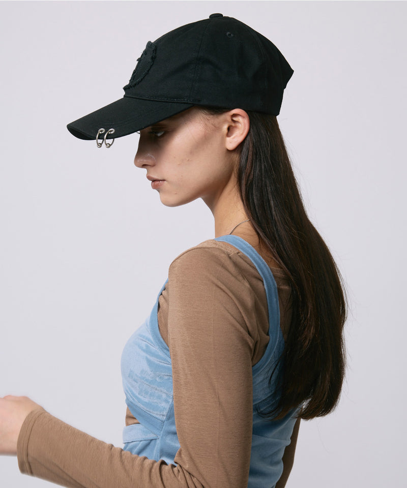 led.logo pierce cap / BLACK