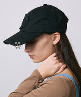 led.logo pierce cap / BLACK