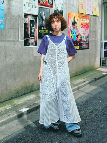 LACE DOCKING CAMI OP / WHITE – led-tokyo│レッドトーキョー 