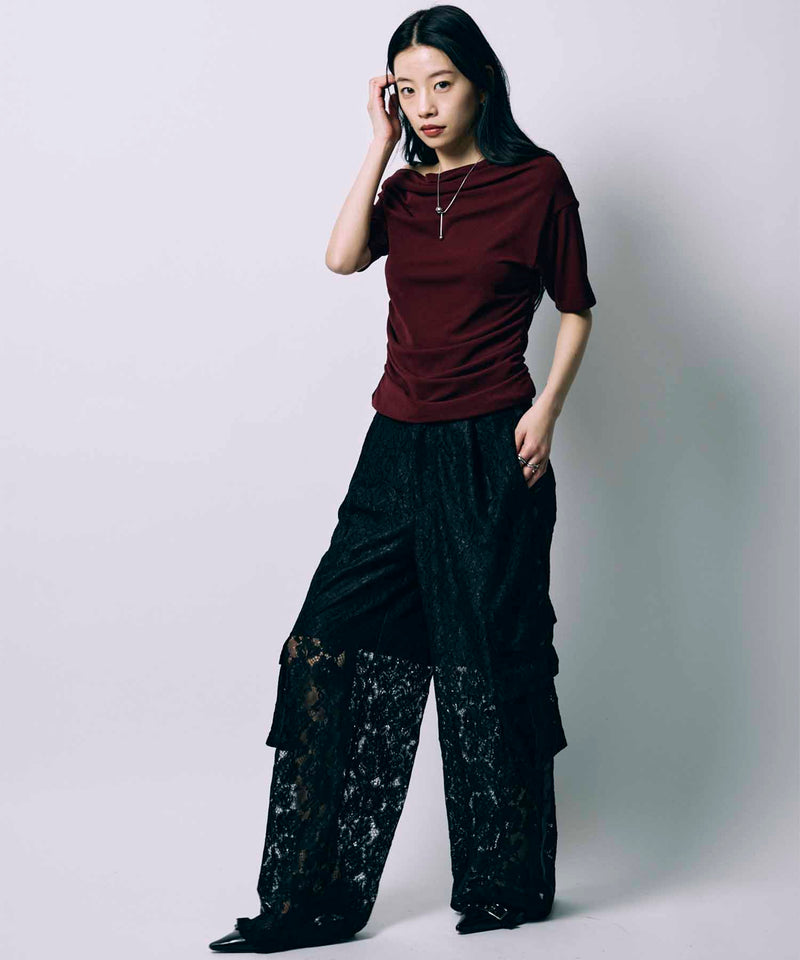 POCKET LACE PANTS /  BLACK