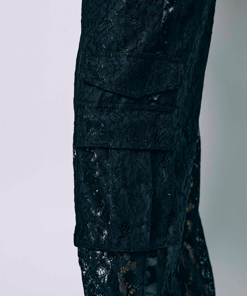 POCKET LACE PANTS /  BLACK
